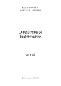 上海市电力公司沪东供电分公司抄算(副)组长行为规范考评表