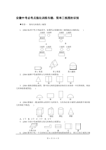 初中数学【9年级下】安徽中考必考点强化训练专题：简单三视图的识别