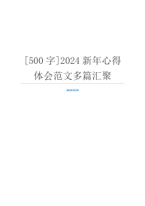 [500字]2024新年心得体会范文多篇汇聚