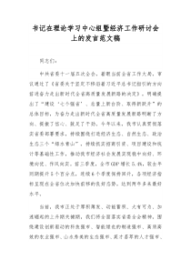 书记在理论学习中心组暨经济工作研讨会上的发言范文稿