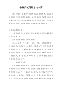 公务员试用期总结5篇