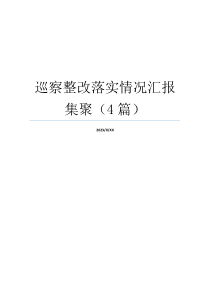 巡察整改落实情况汇报集聚（4篇）