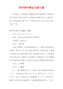 同学周年聚会方案5篇