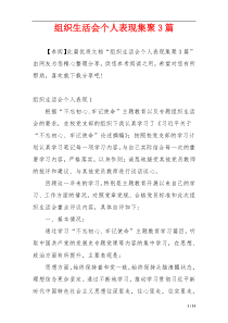 组织生活会个人表现集聚3篇