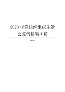 2023年党组织组织生活会范例精编4篇