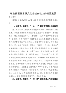 在全县宣传思想文化总结会议上的交流发言