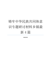 铸牢中华民族共同体意识专题研讨材料乡镇最新4篇