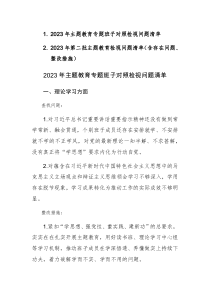 两篇：2023年第二批主题教育检视问题清单（含存在问题、整改措施）范文