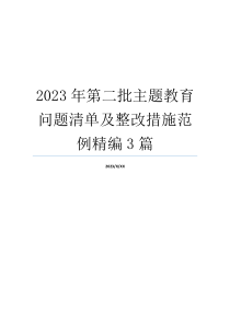 2023年第二批主题教育问题清单及整改措施范例精编3篇