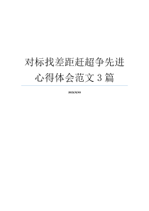 对标找差距赶超争先进心得体会范文3篇