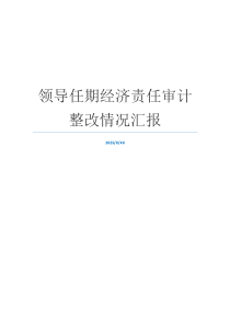 领导任期经济责任审计整改情况汇报