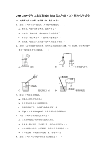 2018-2019学年山东省聊城市高唐县九年级（上）期末化学试卷（解析版）