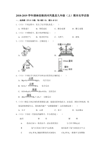 2018-2019学年湖南省湘西州凤凰县九年级（上）期末化学试卷（解析版）