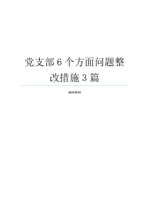 党支部6个方面问题整改措施3篇