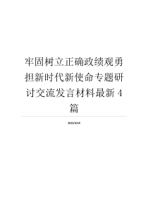 牢固树立正确政绩观勇担新时代新使命专题研讨交流发言材料最新4篇