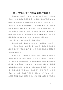 纪委书记学习中央经济工作会议精神心得体会