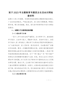 市局领导班子2023年主题教育专题民主生活会对照检查材料