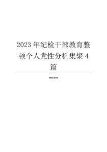 2023年纪检干部教育整顿个人党性分析集聚4篇