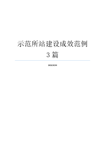 示范所站建设成效范例3篇