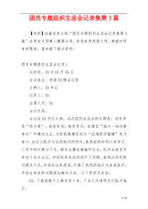 团员专题组织生活会记录集聚3篇