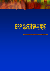 ERP系统建设与实施