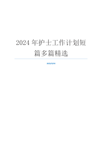 2024年护士工作计划短篇多篇精选