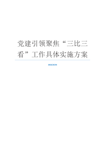 党建引领聚焦“三比三看”工作具体实施方案