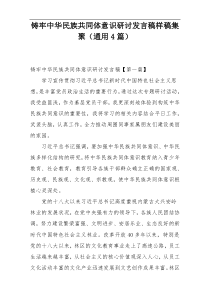 铸牢中华民族共同体意识研讨发言稿样稿集聚（通用4篇）