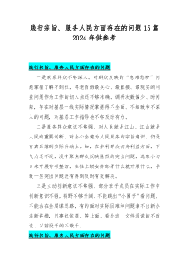 践行宗旨、服务人民方面存在的问题15篇2024年供参考