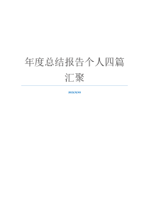 年度总结报告个人四篇汇聚