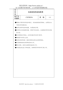 岗位职责：仓库收货员