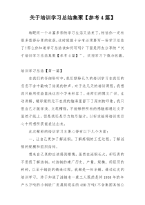 关于培训学习总结集聚【参考4篇】