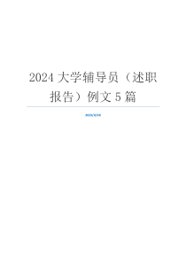 2024大学辅导员（述职报告）例文5篇