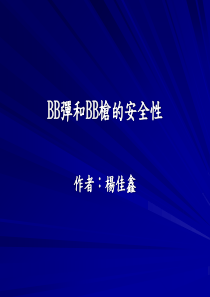 BB弹和BB枪的安全性