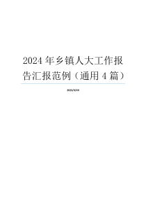 2024年乡镇人大工作报告汇报范例（通用4篇）