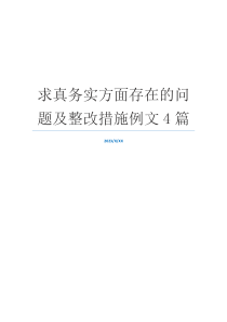 求真务实方面存在的问题及整改措施例文4篇