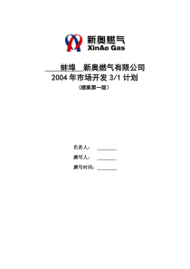 新奥燃气公司市场开发计划