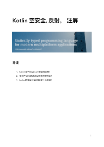 Kotlin空安全,反射,注解