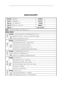 配电班长岗位说明书