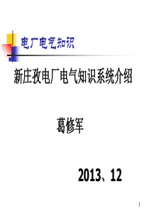 新庄孜电厂电气知识系统介绍