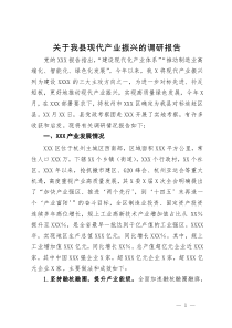 关于我县现代产业振兴的调研报告