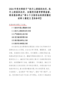 2024年党支部班子“执行上级组织决定、执行上级组织决定、加强党员教育管理监督、联系服务群众”等