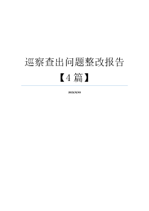 巡察查出问题整改报告【4篇】