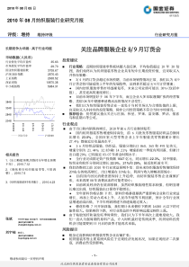 纺织服装行业研究月报XXXX08