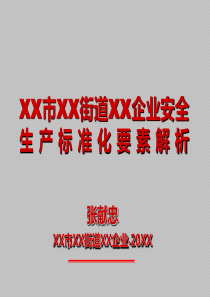 XX市XX街道XX企业安全生产工贸企业安全标准化要素解析