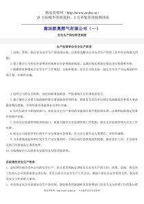 XX燃气有限公司安全生产岗位职责制度(DOC141页)