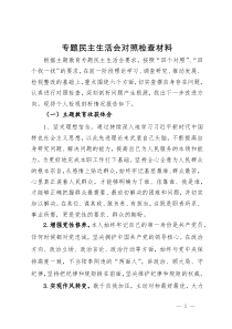 党员领导干部2023年主题教育专题民主生活会对照检查材料