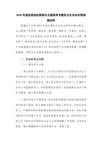 2024年度县委组织部部长主题教育专题民主生活会对照检查材料