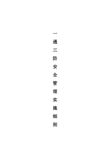 一通三防安全管理实施细则