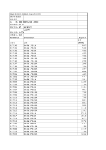 施耐德电气MCB类产品价格 表XXXX0301